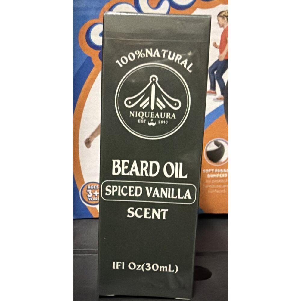 100% Natural Niqueaura Beard Oil Spiced Vanilla 1oz Bottle